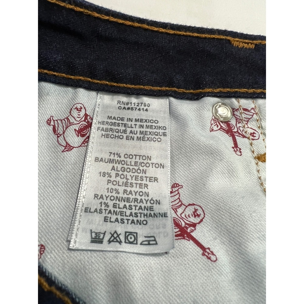 True Religion Skinny Jeans Women 32 Blue Logo Waistband Super Stretch Denim PF17 - Picture 10 of 16